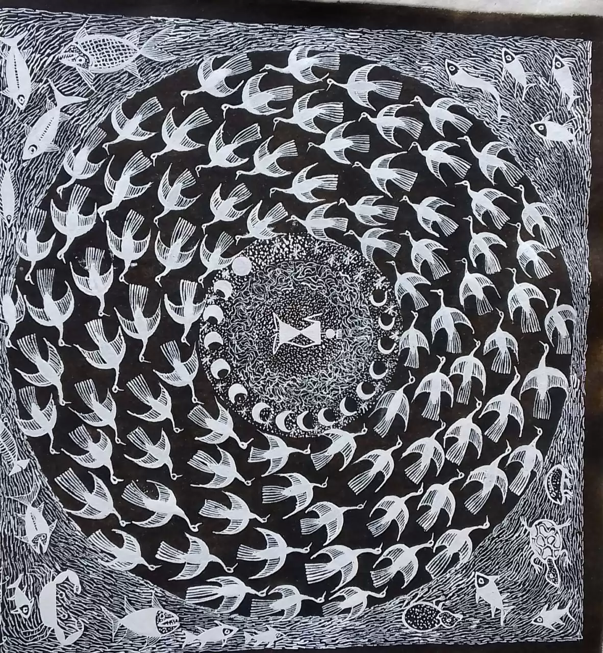 Warli Drawing 24× 36 inches
