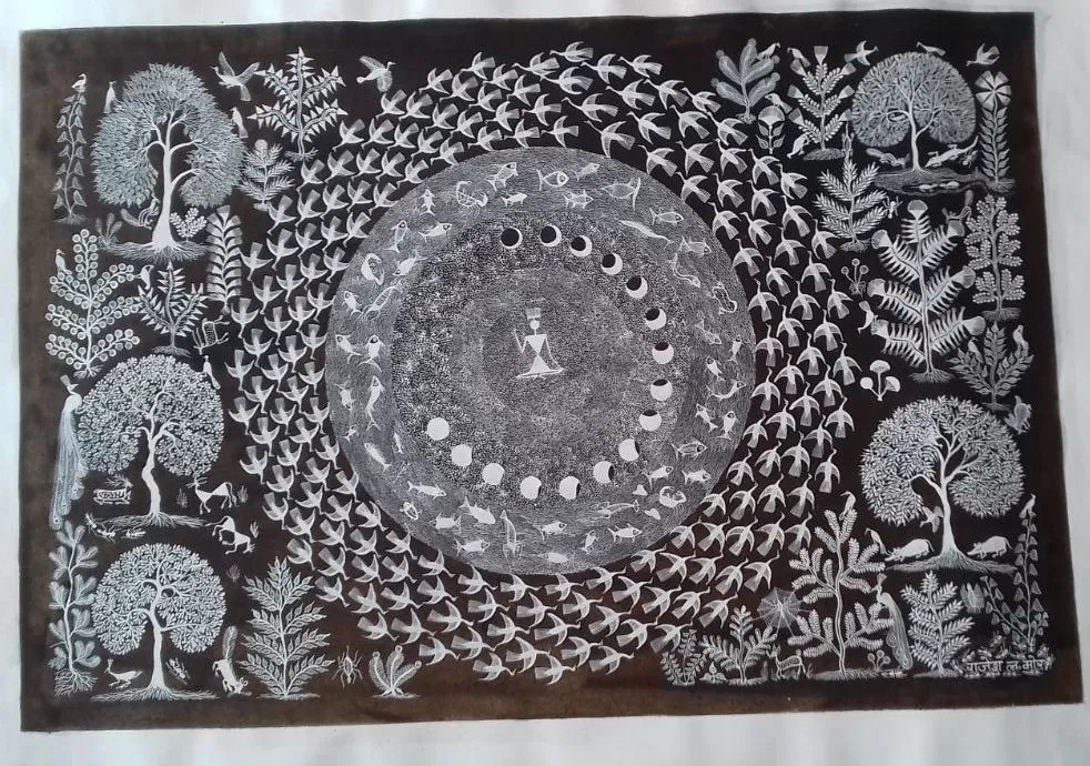 Warli Drawing 36 ×48 inches