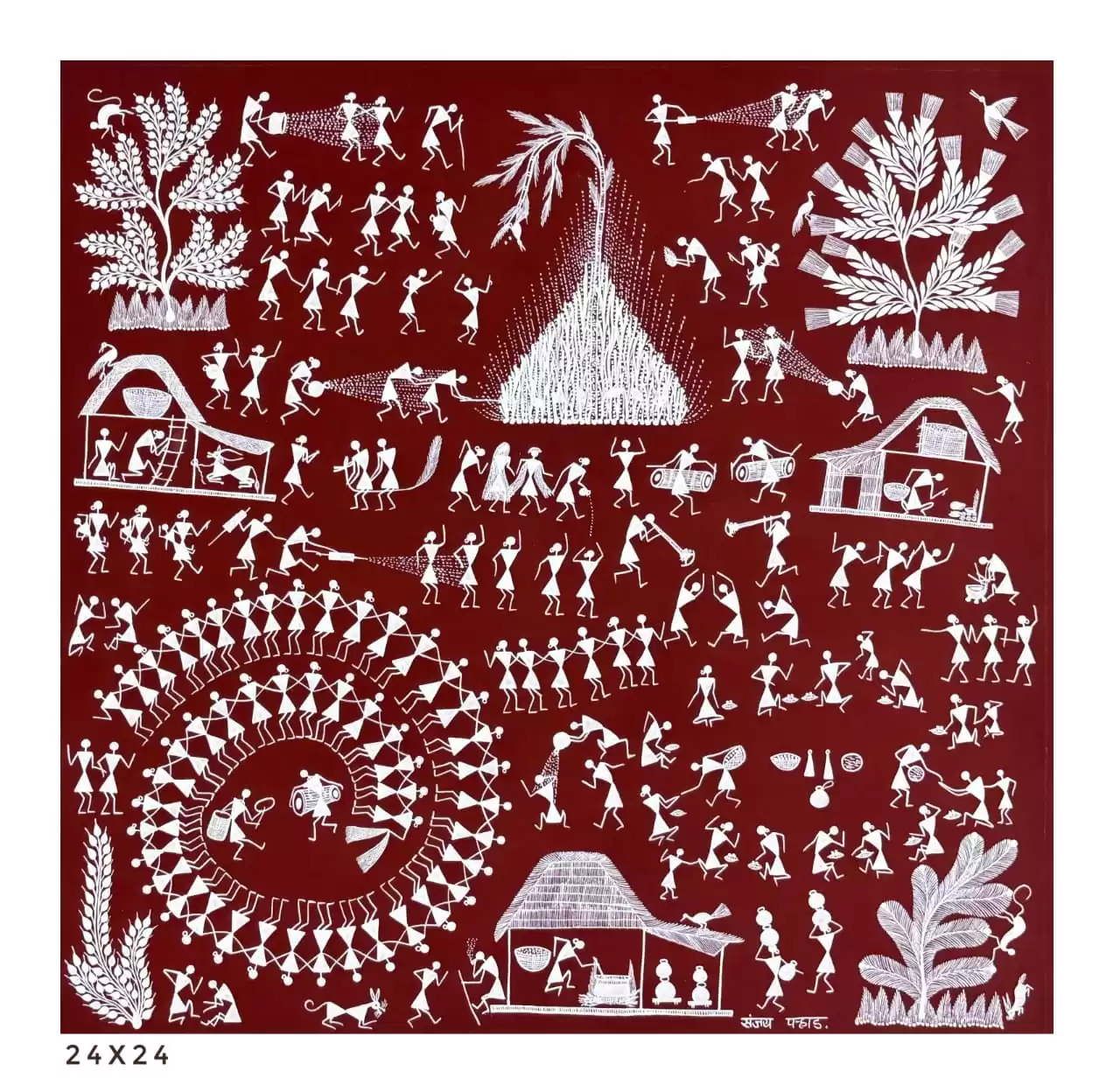 Warli Art 24×24 inches
